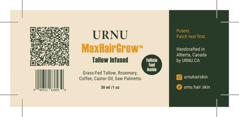 URNU MAXHairGrow – (Infused) Ancestral Fuel | Root-Strength Tallow + 17 Oils